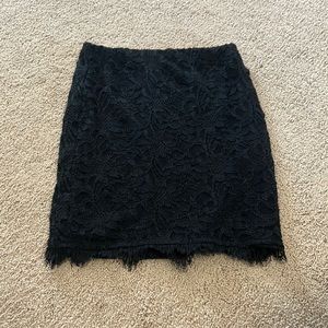 Black lace short skirt